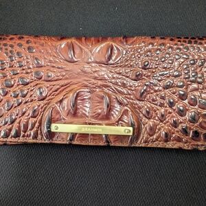 Brahmin Ady Wallet In Pecan Melbourne Crocodile Embossed Wallet